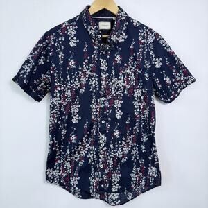 7 Diamonds Floral Short Sleeve Button Up Shirt Mens Size M‎ Cotton Casual Summer